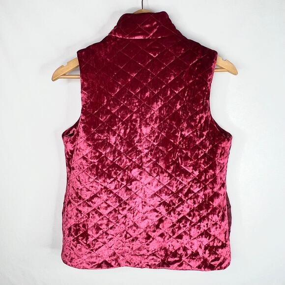 NWT Charter Club Magenta Velvet Quilted Vest XS - Picture 2 of 7